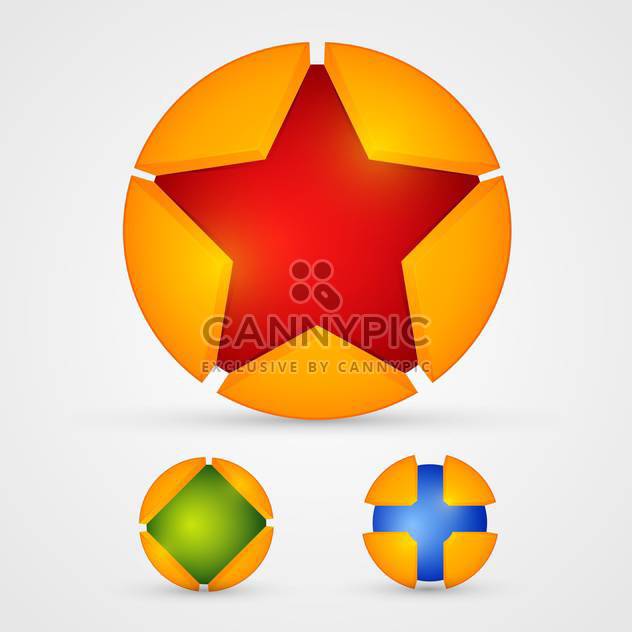 Vector illustration of three different colorful buttons on white background - Free vector #125766