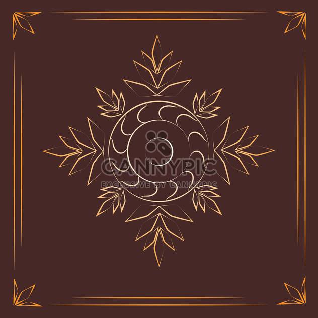 Vintage background with golden floral elements on brown background - Free vector #125856