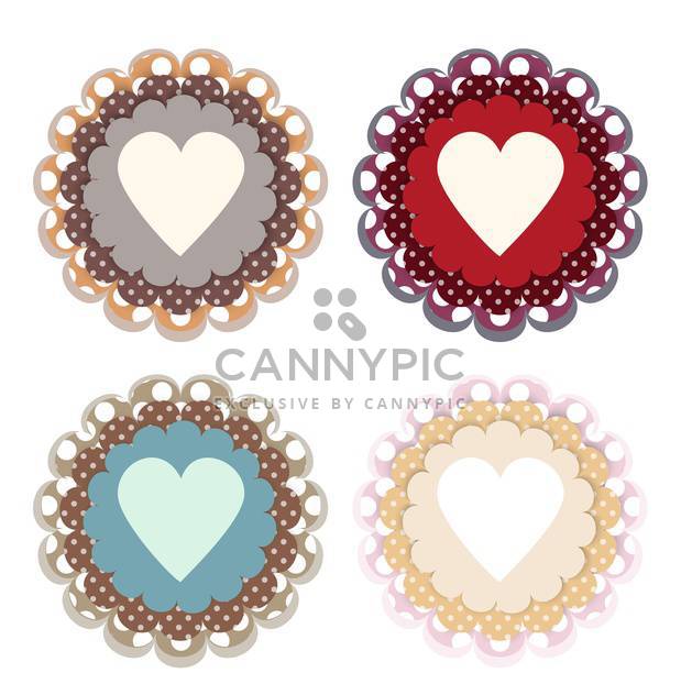 Vector set of colored hearts on white background - Free vector #126456