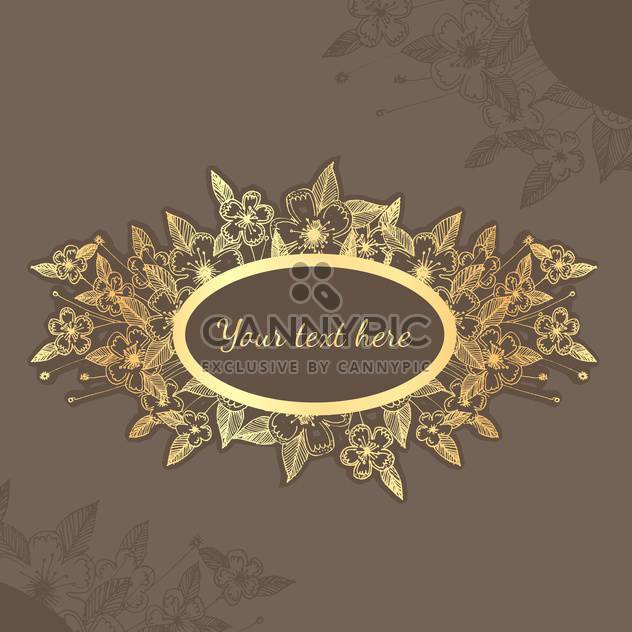 Vector background with gold flowers and text place - vector #126466 gratis