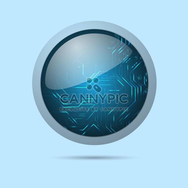 Vector illustration of modern round shiny web button on blue background - бесплатный vector #126586