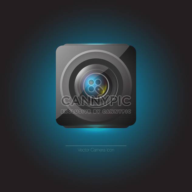 Vector web camera icon on dark blue background - Free vector #126676