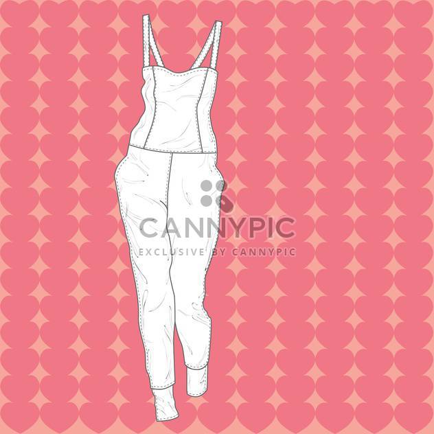 Vector illustration of fashion overall on pink background - vector gratuit #126776 