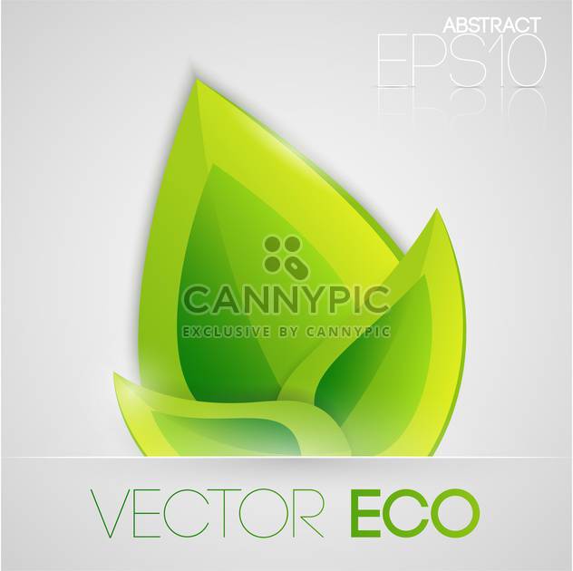 Vector illustration of eco green leaves on white background - Free vector #126886