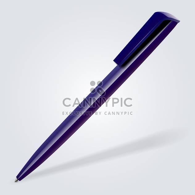 Vector illustration of blue pen on white background - vector gratuit #127046 