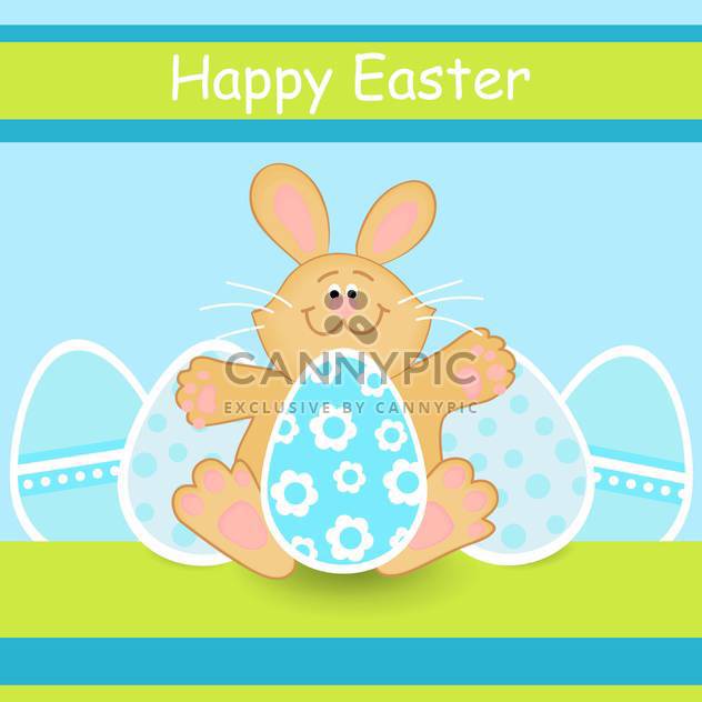 Happy Easter colorful card with easter bunny and eggs - vector #127186 gratis