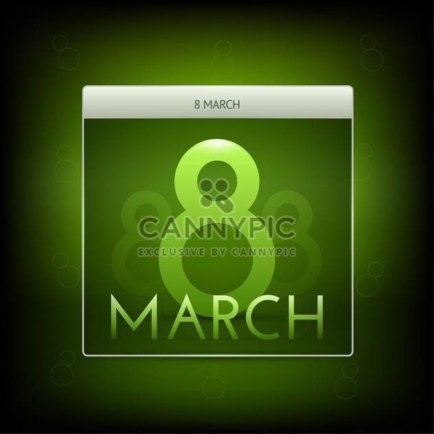 Vector illustration of March 8 green button - Free vector #127196