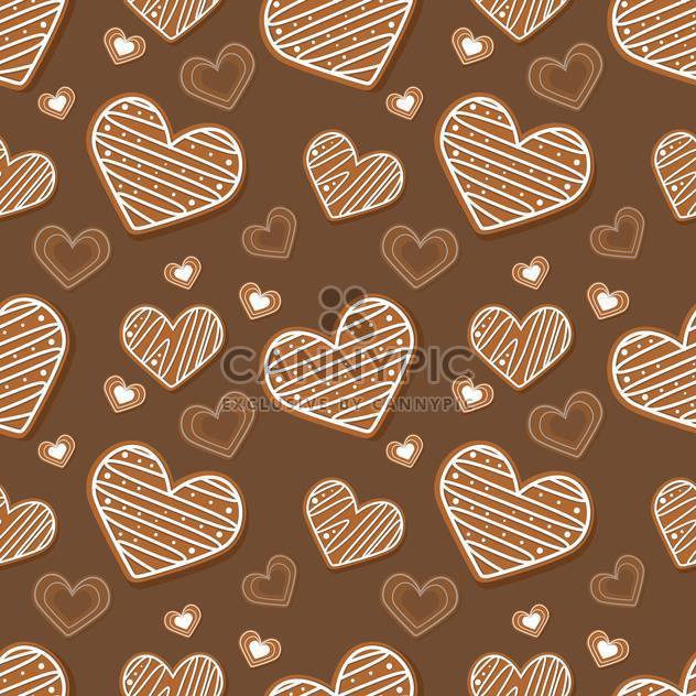 Vector brown background with hearts - vector gratuit #127256 
