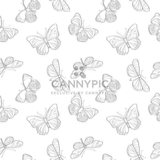 Vector illustration of seamless butterflies background - Free vector #127306