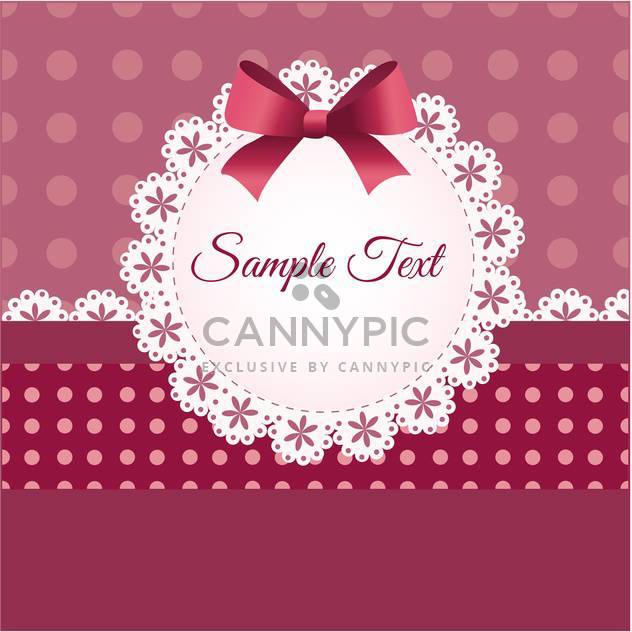 Vintage card design for greeting card with bow and text place - Free vector #127626