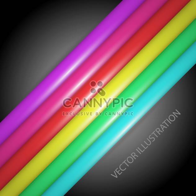 vector illustration of rainbow gradient lines on dark background - Free vector #127676