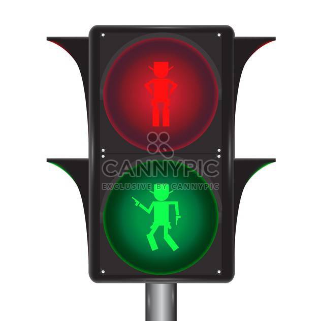 Vector of traffic light with cowboy on white background - vector #127706 gratis