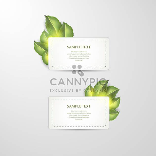 vector stickers with green leafs on white background - бесплатный vector #127756