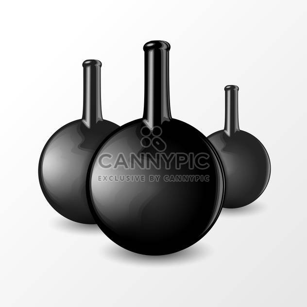 Black round shaped tubes on white background - vector gratuit #127896 