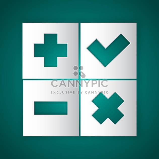 square shaped internet buttons on green background - vector #127916 gratis