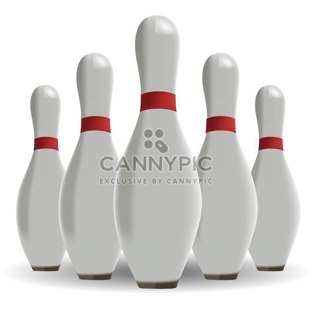 bowling skittles on white background - vector gratuit #127926 