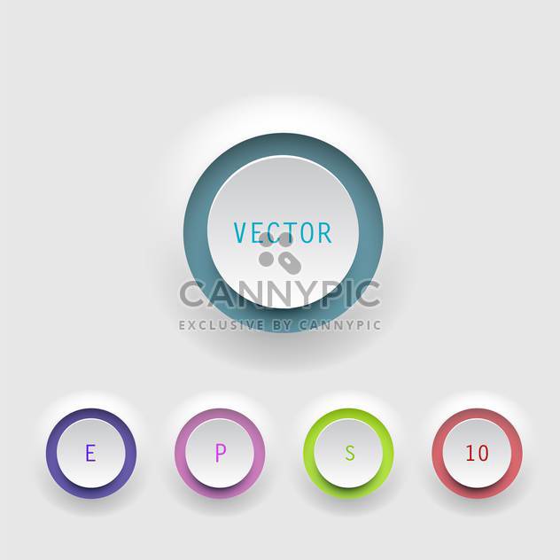 Vector colorful round shaped buttons on white background - vector gratuit #127966 