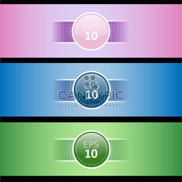 set with three colored banners, vector Illustration - vector gratuit #128256 