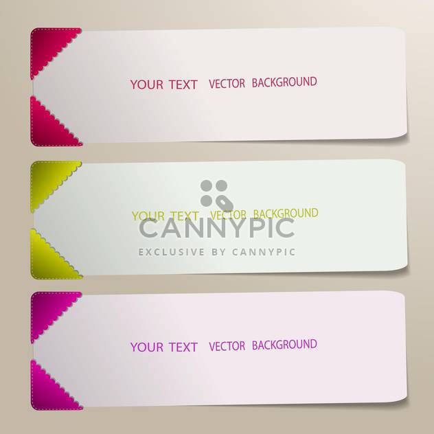 Set of three colorful banners for the text - Free vector #128386