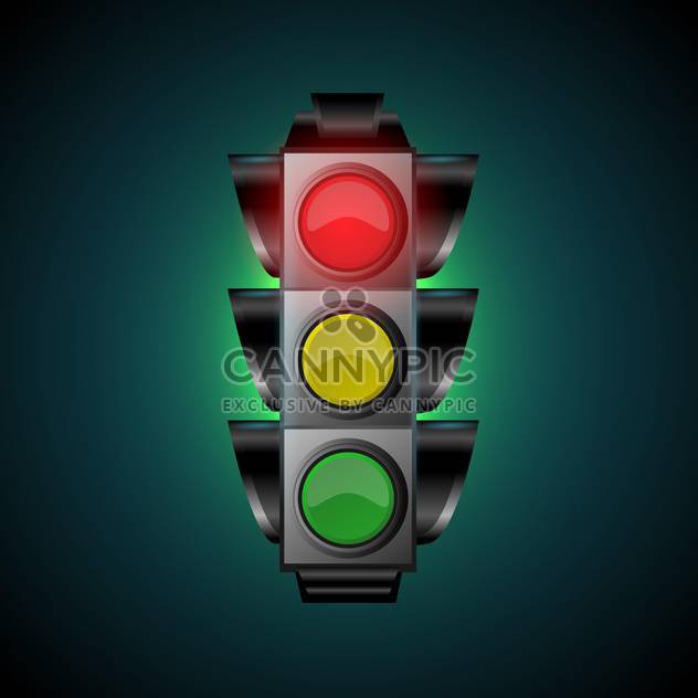 Vector illustration of traffic light - Free vector #128436
