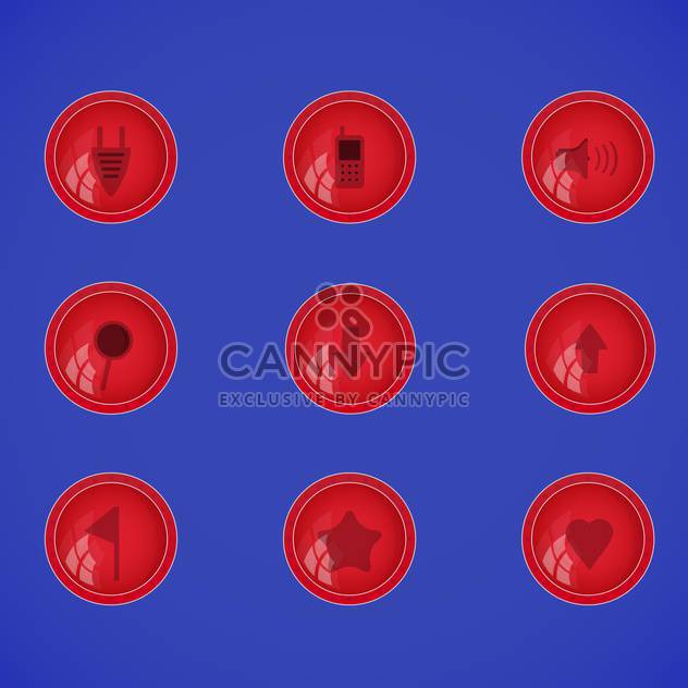 Vector set of red web icons - Free vector #128586