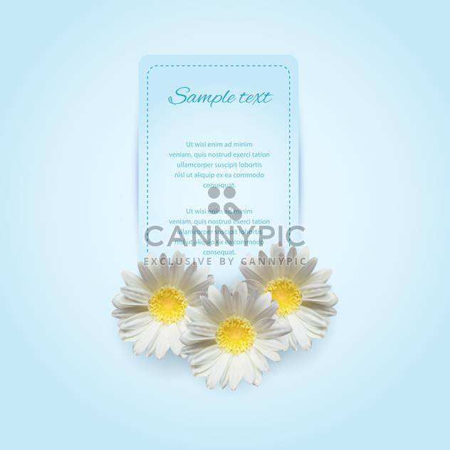 Invitation card on the blue background with camomile - Free vector #128616