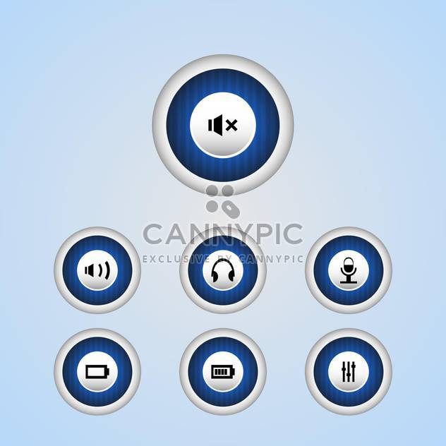 Vector set of media player buttons - бесплатный vector #128686