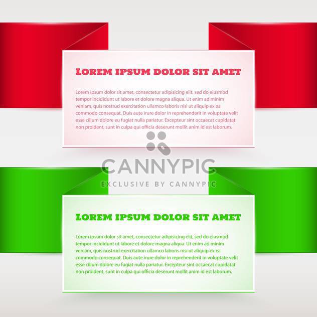 Vector set of red and green banners - vector #129296 gratis