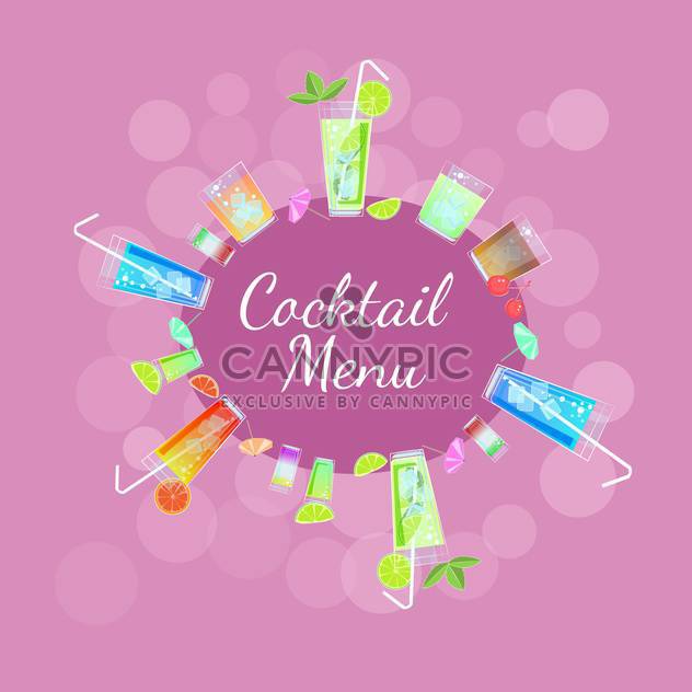 Vector frame with colorful cocktails - Free vector #129426