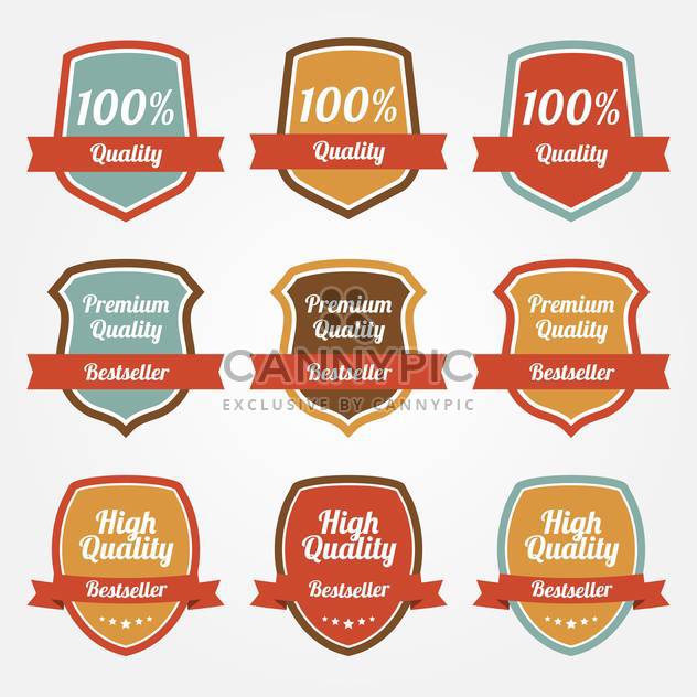 Vector collection of colorful sale shields on white background - vector gratuit #129546 