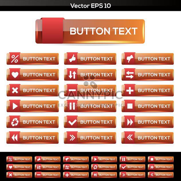 Vector set of web icons buttons isolated on white background - vector gratuit #129666 