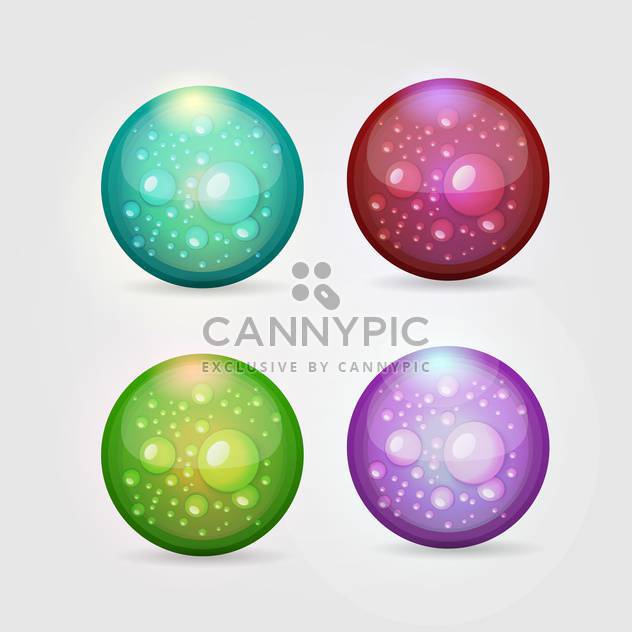 Vector set of colorful aqua buttons on gray background - Free vector #129716