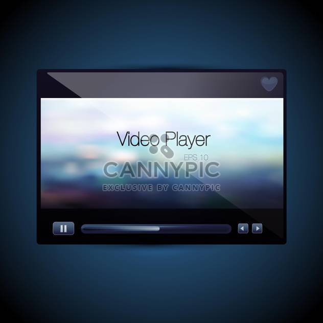 Vector video movie media player screen on blue background - бесплатный vector #129756