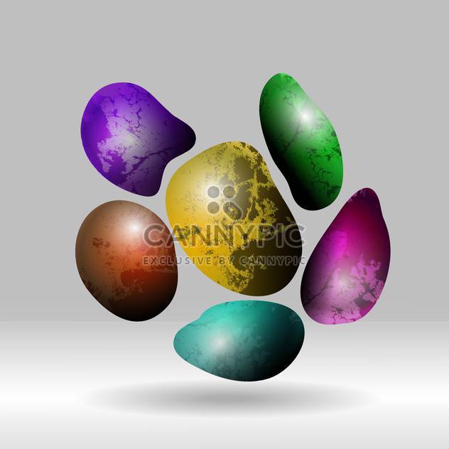 Set of vector colorful abstract stones - vector #129986 gratis
