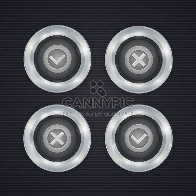 Vector check mark buttons on dark background - Free vector #130156