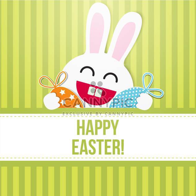 happy easter card with bunny - vector #130276 gratis