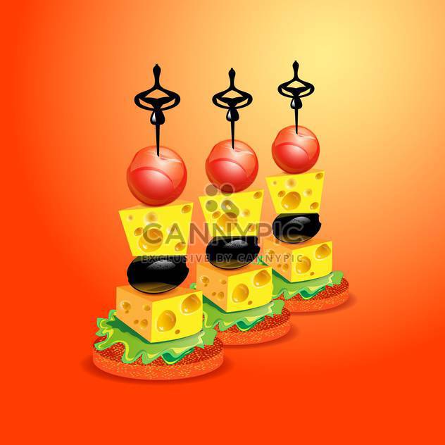 vector tasty party canapes set - Free vector #130336