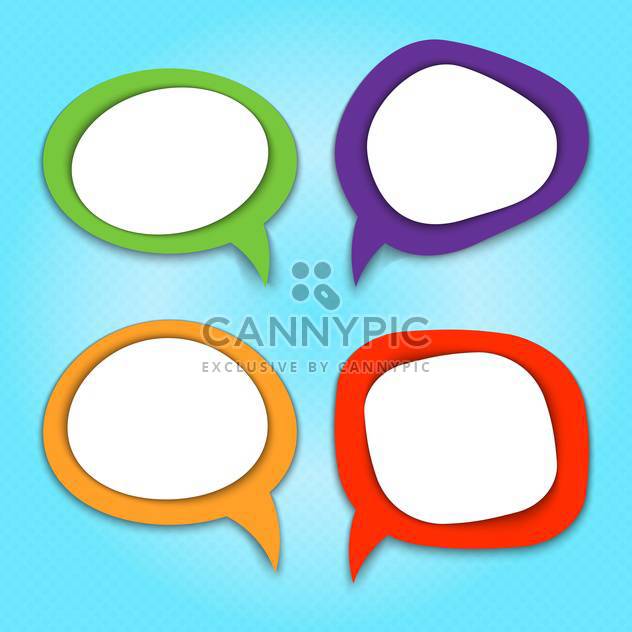 Vector set of colorful speech bubbles on blue background - Kostenloses vector #130546