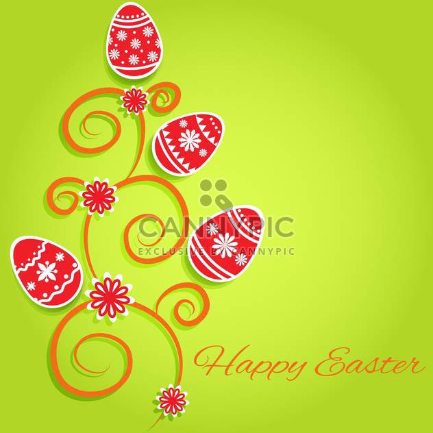 Happy easter greeting card vector illustration - Free vector #130886