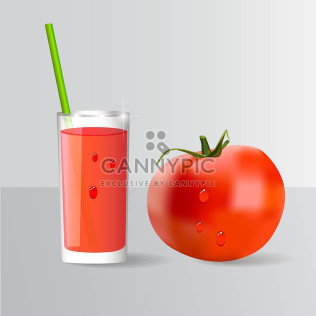 Tomato and a glass of tomato juice - Free vector #131136