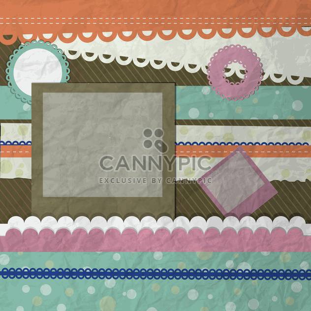 Vector scrapbooking background with frames and lace - vector gratuit #131166 