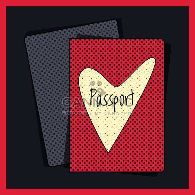 Heart passport cover vector illustration - vector #131266 gratis