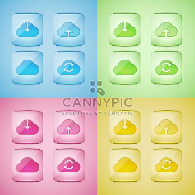 Set of cloud icons vector illustration - бесплатный vector #131326