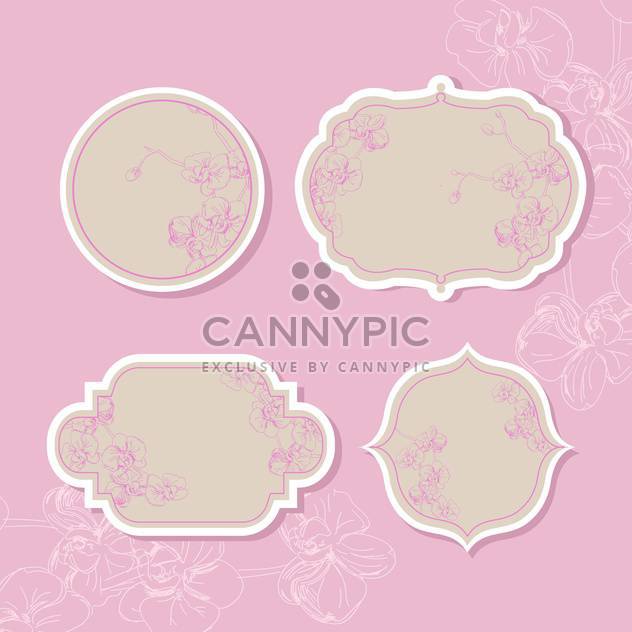 Collection of floral retro grunge labels, banners and emblems - vector gratuit #131356 
