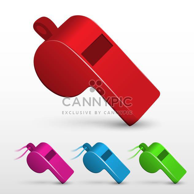 Vector illustration of whistle set on white background - Free vector #131366