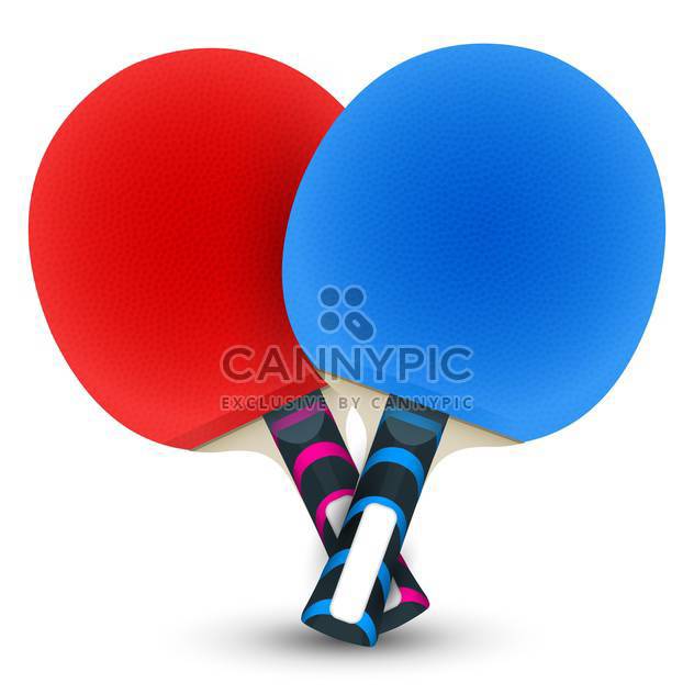 Two table tennis rackets on white background - Free vector #131416