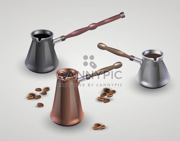 Vector set of different coffee pots - Free vector #131826