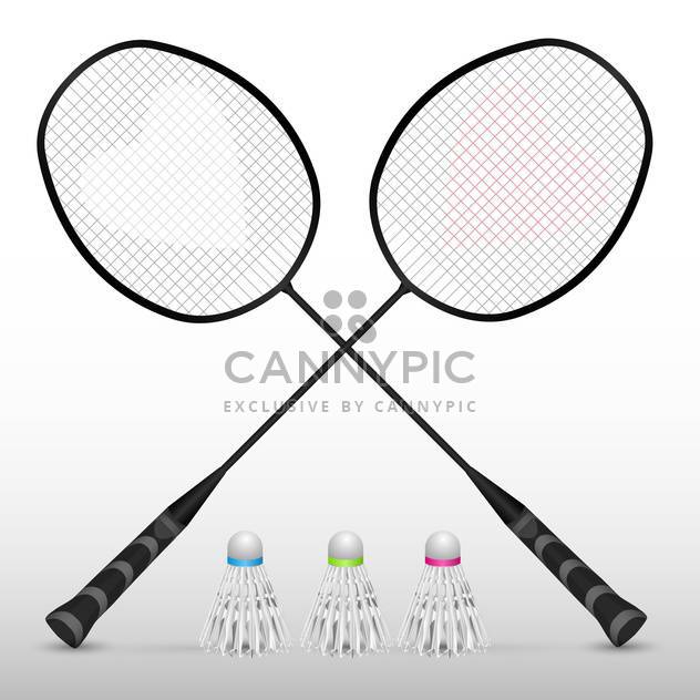 Silhouettes of badminton rackets in vector - Free vector #131866