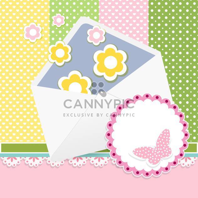 Vector set of cute frames with floral background - vector gratuit #132096 