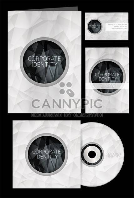 Selected corporate black and white templates with disk , vector Illustration - Kostenloses vector #132226